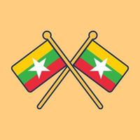 Myanmar Flag Icon Illustration vektor