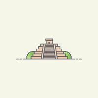 maya pyramid vektor ikon illustration