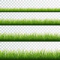 grön gräs gräns uppsättning på vit bakgrund. vektor illustration