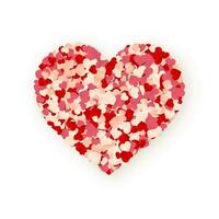 glücklich Valentinsgrüße Tag Hintergrund, Papier Rot, Rosa und Weiß Orange Herzen Konfetti. Vektor Illustration