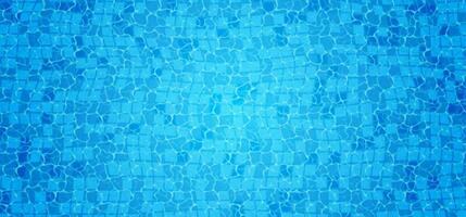 Schwimmen Schwimmbad Unterseite Ätzmittel Welligkeit und fließen mit Wellen Hintergrund. nahtlos Blau Wellen Muster. Vektor Illustration