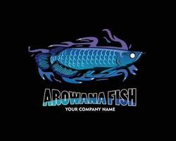 Blau Arowana Maskottchen Logo Design vektor