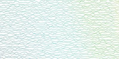 dunkelblauer, grüner Vektorhintergrund mit gebogenen Linien. vektor