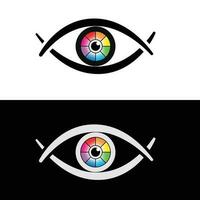 kreativ färgrik öga modern syn logotyp begrepp vektor