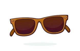 tecknad serie illustration av retro solglasögon hornkantad glasögon vektor
