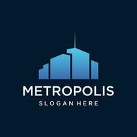 gesund modern Stadt Horizont Logo Vorlage design.logo zum Geschäft, Eigentum, Gebäude und Architekt. vektor