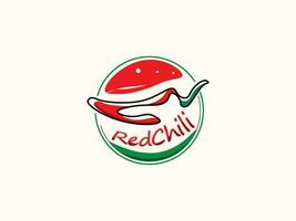 heiß Chili Logo Design, Restaurant Logo, rot Chili Logo zum Restaurant. rot und Grün Logo Design. vektor