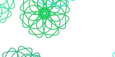 ljusgrön vektor doodle mönster med blommor.