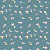nahtlos Muster von klein zart Blumen und verstreut Blätter. Blumen- Hintergrund, drucken, Textil, Vektor
