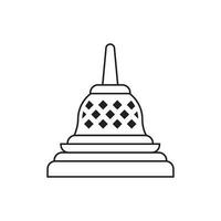 Linie Symbol stupa Tempel isoliert auf Weiß Hintergrund. vektor