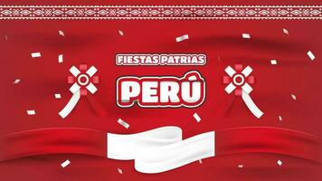 Feste patrias Peru. realistisch peruanisch patriotisch Ferien oder Peru Unabhängigkeit Tag vektor