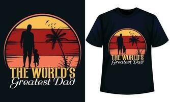 das Welten größte Papa. Vater Tag T-Shirt Design vektor