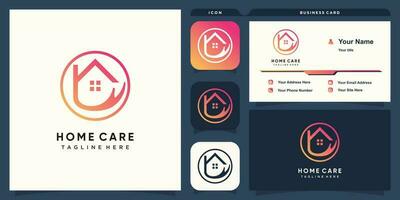 Zuhause Pflege Logo mit kreativ Konzept Design und Geschäft Karte Vorlage vektor