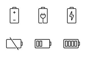 batteri linje ikon. ladda, blixt, fodrad, tillförsel, avgift, elektrisk, elektricitet, översikt, snabb vektor