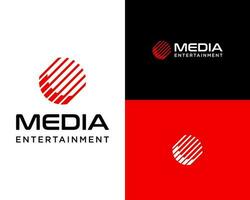 Logo zum Medien Unterhaltung ein Unternehmen namens Medien Unterhaltung vektor