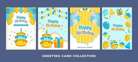 Sammlung von alles Gute zum Geburtstagskarten vektor