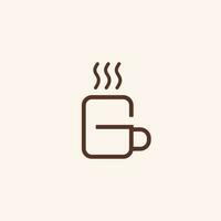 Kaffee Geschäft Logo Design, Initiale Brief G und Tasse Kombination vektor