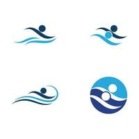 schwimmen Wasser Welle Symbol Vektor