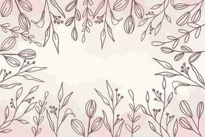 Blumen- Hintergrund mit schön Hand gezeichnet Blätter und Blumen zum Hochzeit oder Engagement oder Gruß Karten vektor