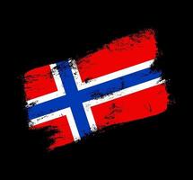 Norwegen Flagge Grunge Pinsel Hintergrund. alte Pinselflaggenvektorillustration. abstraktes Konzept des nationalen Hintergrunds. vektor