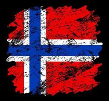 Norwegen Flagge Grunge Pinsel Hintergrund. alte Pinselflaggenvektorillustration. abstraktes Konzept des nationalen Hintergrunds. vektor