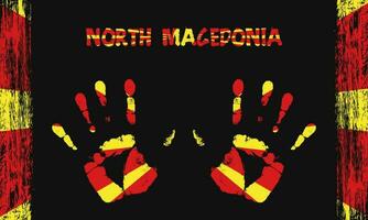 Vektor Flagge von Norden Mazedonien mit ein Palme