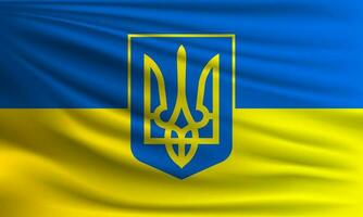 ukraina vektor flagga med täcka av vapen