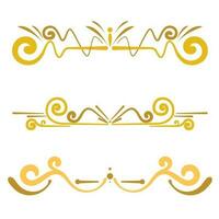 uppsättning av gyllene gräns arabesk ramar vektor illustration