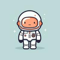 süß Maskottchen Astronaut Karikatur Raumfahrer Illustration vektor