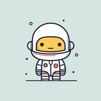 söt maskot astronaut tecknad serie spaceman illustration vektor