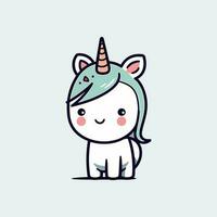 süß und bunt kawaii Einhorn Illustration perfekt zum irgendein Spaß und wunderlich Design Projekt vektor