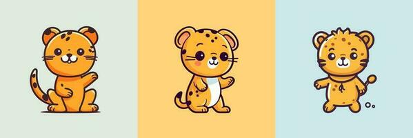 süß kawaii Gepard Karikatur Illustration vektor