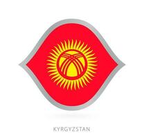 kyrgyzstan nationell team flagga i stil för internationell basketboll tävlingar. vektor