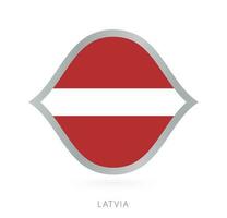 Lettland National Mannschaft Flagge im Stil zum International Basketball Wettbewerbe. vektor