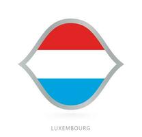 Luxemburg National Mannschaft Flagge im Stil zum International Basketball Wettbewerbe. vektor