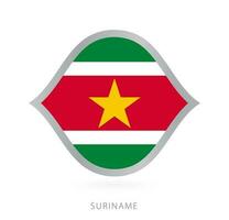 suriname National Mannschaft Flagge im Stil zum International Basketball Wettbewerbe. vektor