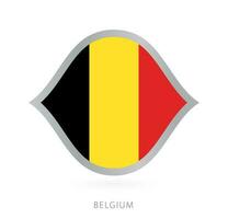 Belgien National Mannschaft Flagge im Stil zum International Basketball Wettbewerbe. vektor