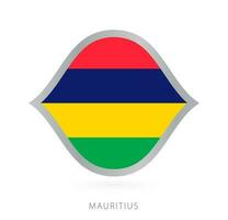 Mauritius National Mannschaft Flagge im Stil zum International Basketball Wettbewerbe. vektor