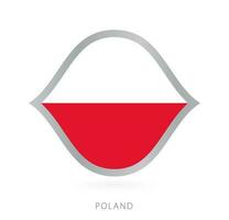 Polen National Mannschaft Flagge im Stil zum International Basketball Wettbewerbe. vektor