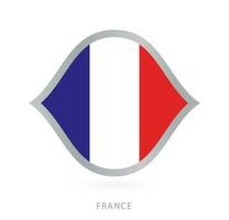 Frankreich National Mannschaft Flagge im Stil zum International Basketball Wettbewerbe. vektor