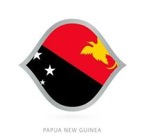 Papua Neu Guinea National Mannschaft Flagge im Stil zum International Basketball Wettbewerbe. vektor