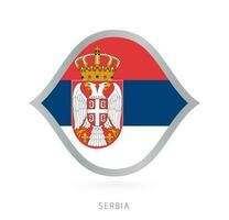Serbien National Mannschaft Flagge im Stil zum International Basketball Wettbewerbe. vektor