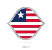 Liberia National Mannschaft Flagge im Stil zum International Basketball Wettbewerbe. vektor