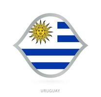 Uruguay National Mannschaft Flagge im Stil zum International Basketball Wettbewerbe. vektor