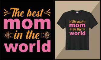 typografi t skjorta design bäst mamma i de värld illustration design vektor