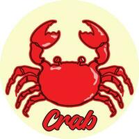 Krabbe Vektor Illustration im einfach eben Stil isoliert auf Weiß Hintergrund. Meeresfrüchte Produkt Design Vorlage.