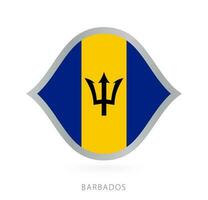 Barbados National Mannschaft Flagge im Stil zum International Basketball Wettbewerbe. vektor