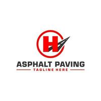 Asphalt Straße Vektor Illustration Logo mit Brief h