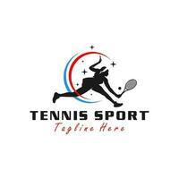 Frauen Tennis Sport Vektor Illustration Logo