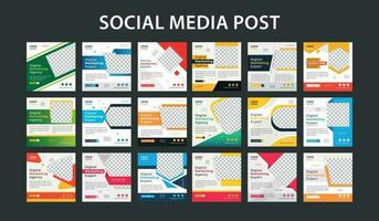 Modeverkauf Social Media Post Design Template Bundle Premium Vektor